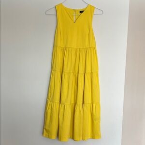 Banana Republic Yellow Sleeveless Tiered Dress